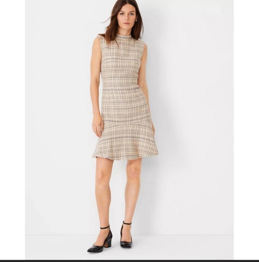Ann‎ Taylor Beige Plaid Dress